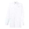 Embroidered Pattern Solid Color Long Sleeves Shirt Loose Fit White