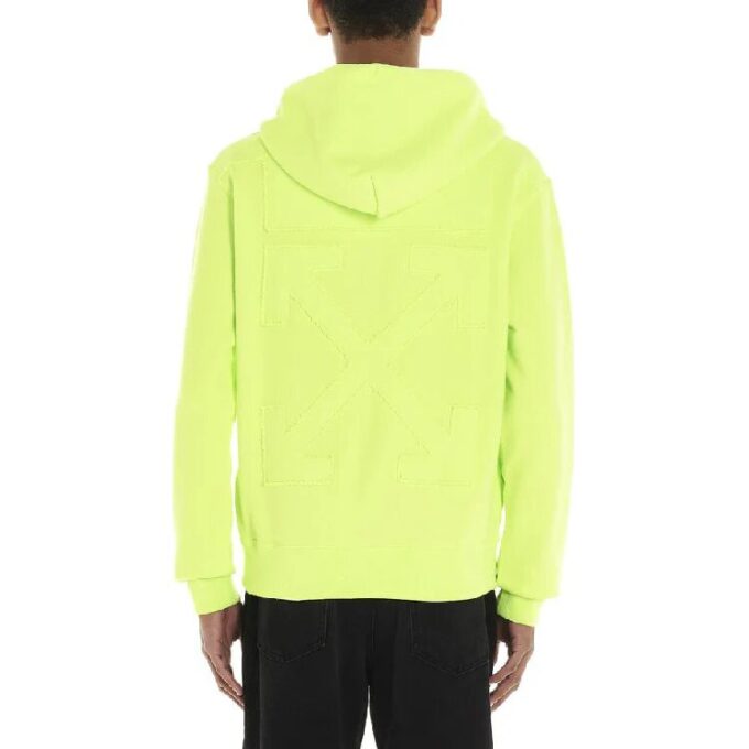 Embroidery Arrow Kangaroo Pocket Hooded Pullover Men Green