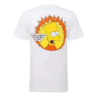 C/O Virgil Abloh Men’ s White Flamed Bart Short Sleeve Slim Tee