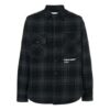 flannel Basic Loose Plaid Shirt Black Gray