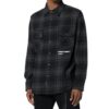 flannel Basic Loose Plaid Shirt Black Gray