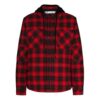 flannel hooded Plaid Shirt Jacket Red