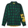 Flannel melts Printing Long-sleeved Shirt Men Green