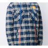 flannel Plaid Hooded Jacket Blue