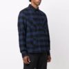 flannel Plaid Long Sleeves Shirt Loose Fit Blue