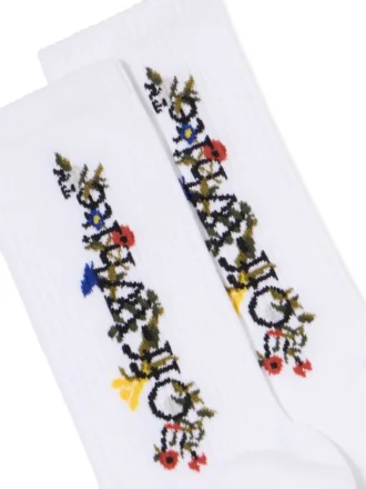Floral Pattern Mid Socks