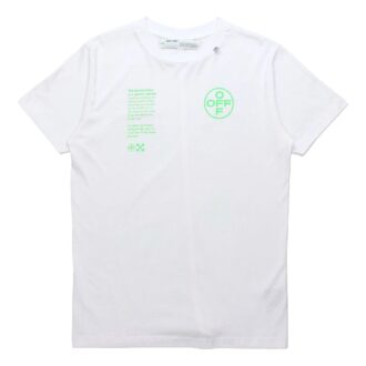 Fluorescence Alphabet Printing Short Sleeve White
