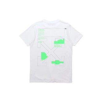 Fluorescence Alphabet Printing Short Sleeve White