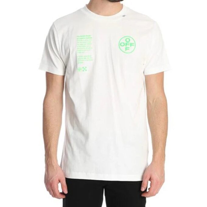 Fluorescence Alphabet Printing Short Sleeve White