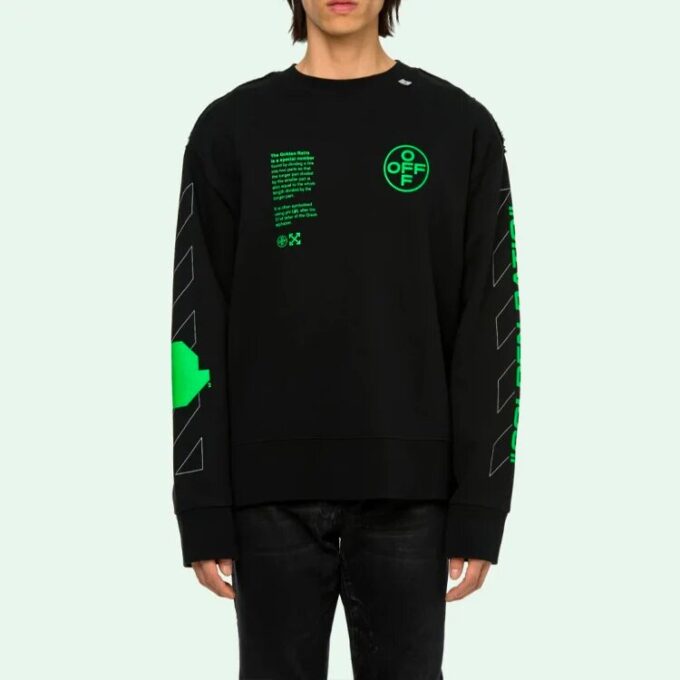 Fluorescence Arrows Sketch Mens Logo Sweater