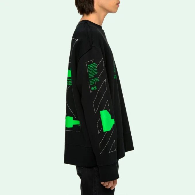Fluorescence Arrows Sketch Mens Logo Sweater