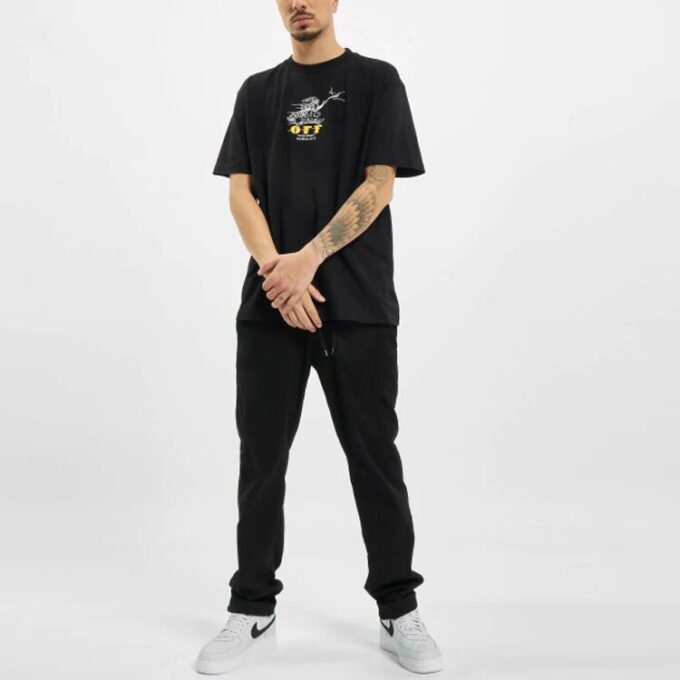 Freewizard Pattern Short Sleeve Loose Fit Black