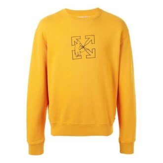 Funny Logo Printing Pullover Yellow