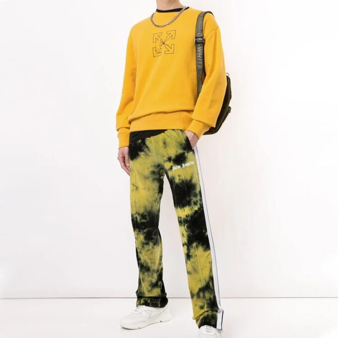 Funny Logo Printing Pullover Yellow