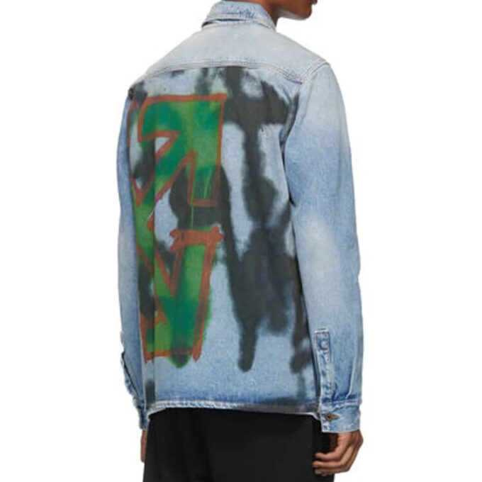 FW19 Doodle Denim Shirt Men Blue