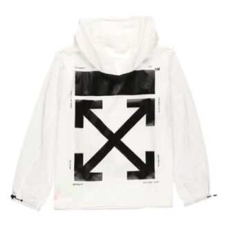 FW19 Printing Pullover Hooded Jacket Men White