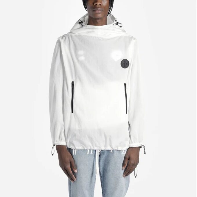 FW19 Printing Pullover Hooded Jacket Men White