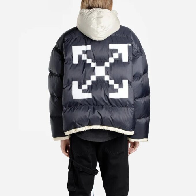 FW19 Scaffolding Zipped Puffer Arrow Jacket Men Blue