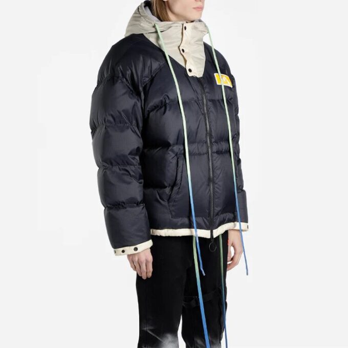 FW19 Scaffolding Zipped Puffer Arrow Jacket Men Blue