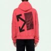 FW19 Splitted Arrows Oversized Graffiti Hooded Fleece Men Red