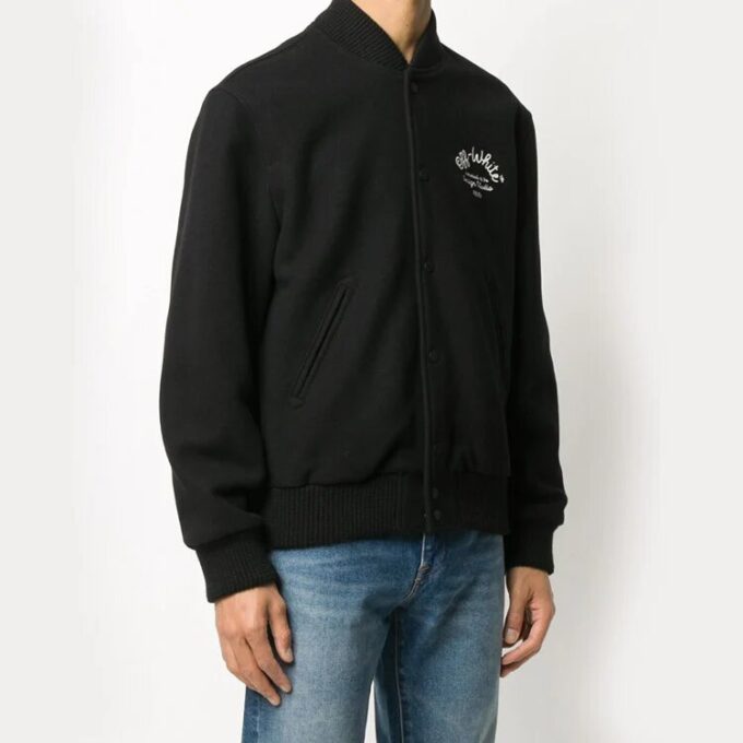 FW20 Arrows Printing Baseball Jacket Men Black