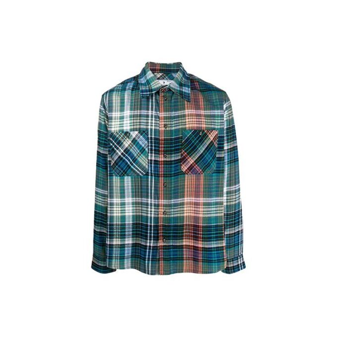 FW20 Arrows Printing Long-sleeved Shirt Men Green