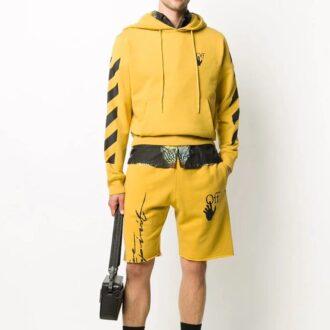 FW20 Arrows Printing Sports Shorts Men Yellow