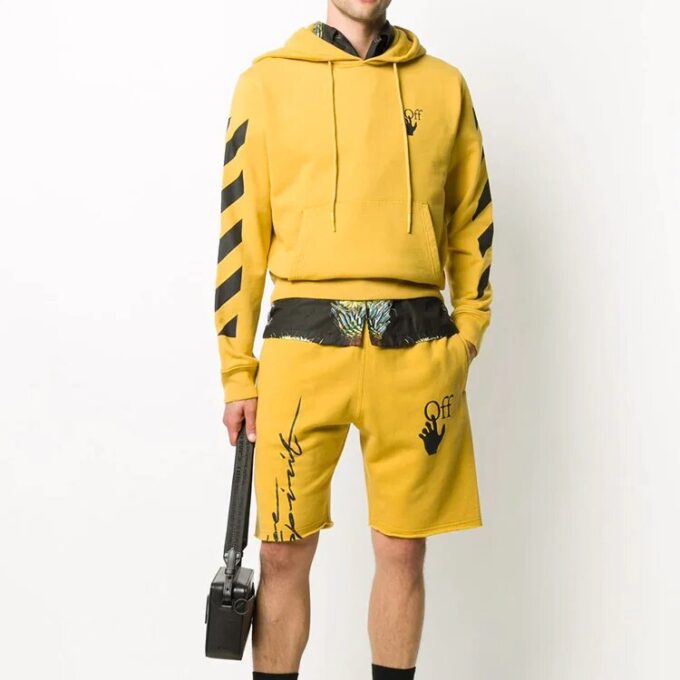 FW20 Arrows Printing Sports Shorts Men Yellow
