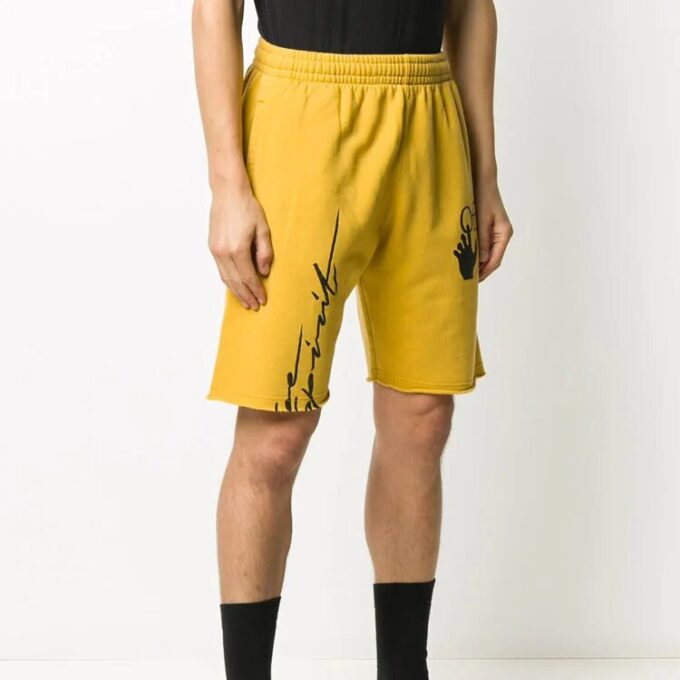 FW20 Arrows Printing Sports Shorts Men Yellow