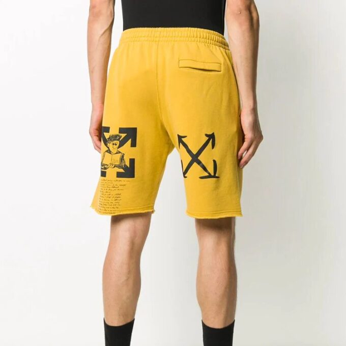 FW20 Arrows Printing Sports Shorts Men Yellow