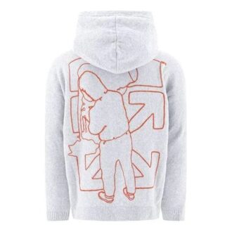 FW20 ArrowsPrinting Hooded pullover Men Grey