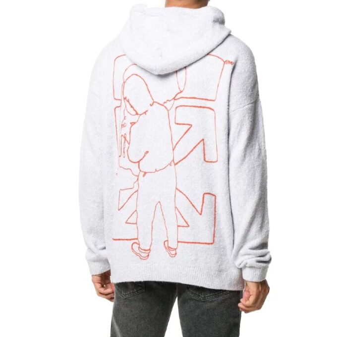 FW20 ArrowsPrinting Hooded pullover Men Grey