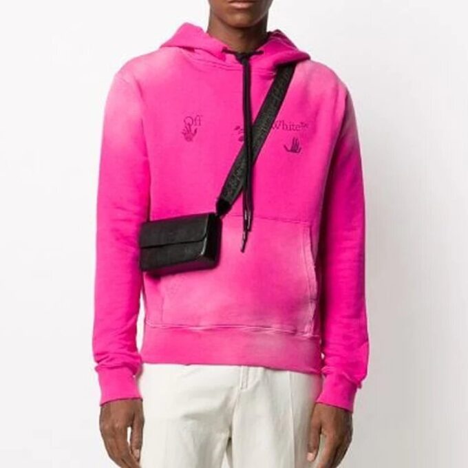 FW20 Bleach Logo Hooded Sweater Peach Pink