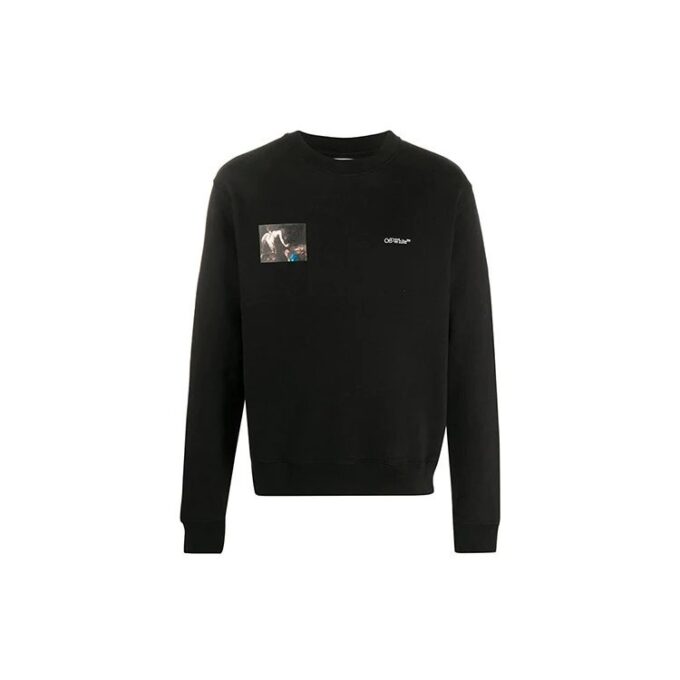 FW20 Caravaggio Angel Printing Sweater Men Black