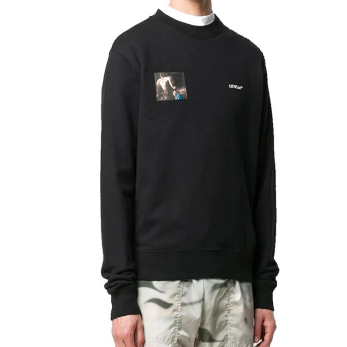 FW20 Caravaggio Angel Printing Sweater Men Black