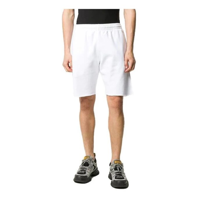 FW20 Caravaggio Printing Sports Shorts Men White