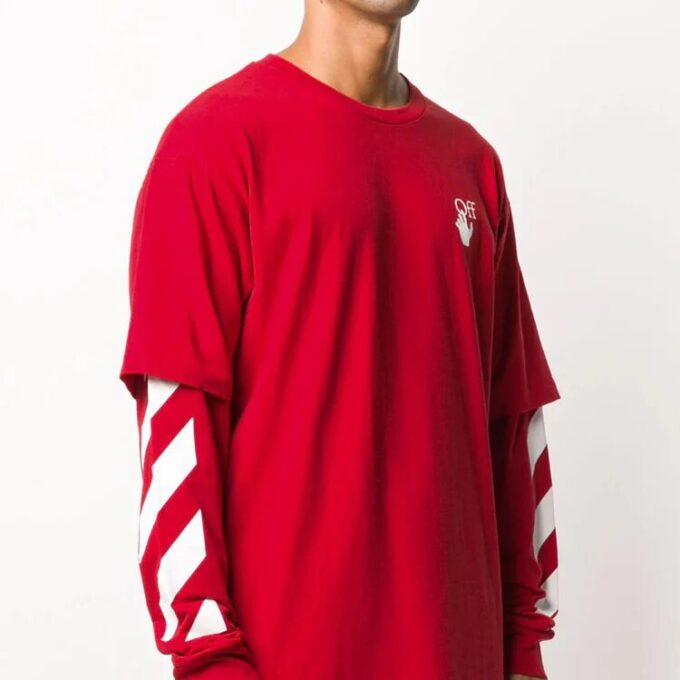 Fw20 Diagonal Stripe Layered Sleeve Swea
