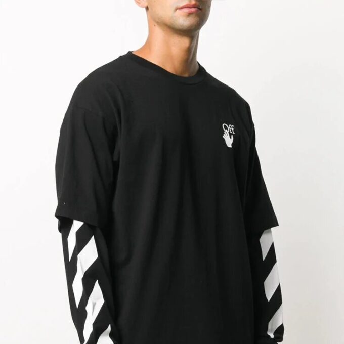 Fw20 Diagonal Stripe Layered Sleeve Swea