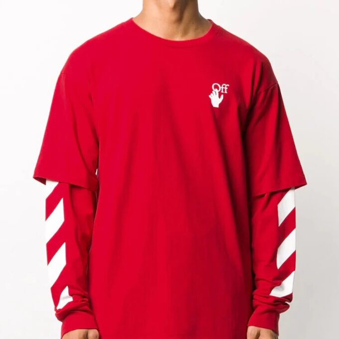 Fw20 Diagonal Stripe Layered Sleeve Swea