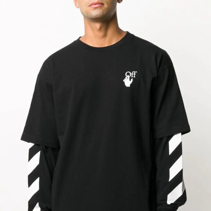 Fw20 Diagonal Stripe Layered Sleeve Swea
