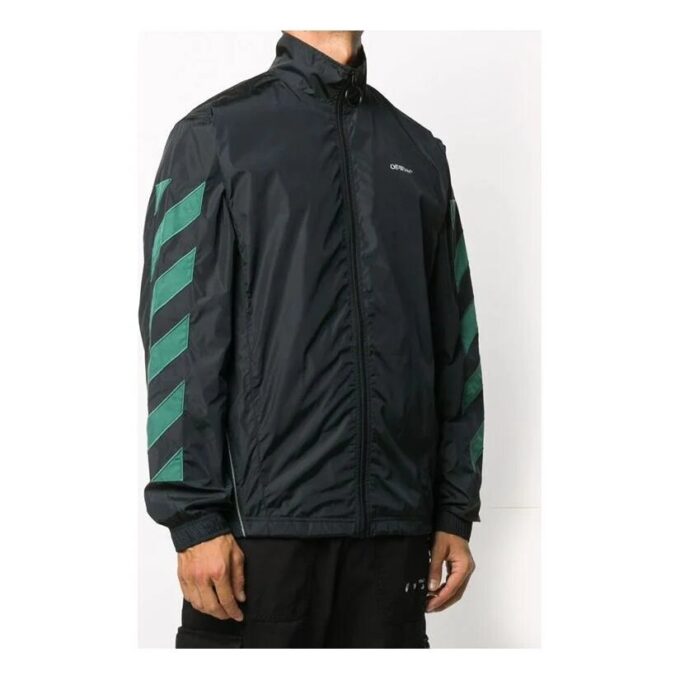 Fw20 Diagonal Stripe Zip Up Jacket
