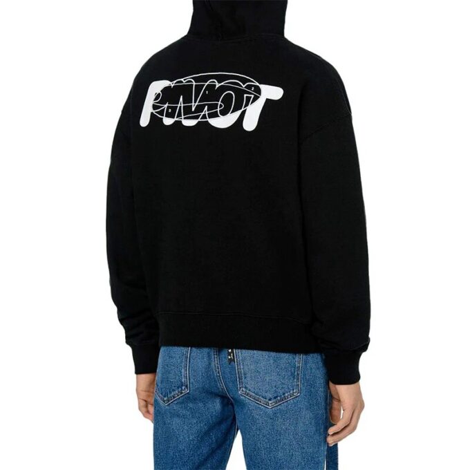 FW20 Embroidery Hooded Pullover Men Black