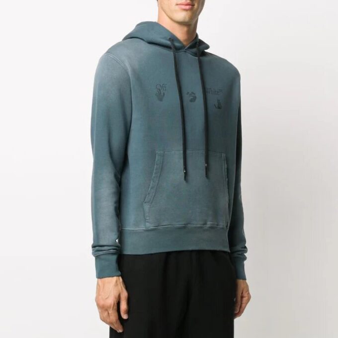 FW20 Fade Applique Hooded Sweater Green