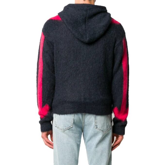 FW20 Fuzzy Arrows Arrow Hooded Long-sleeve Sweater Men’ s Black