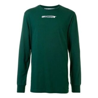 FW20 Graffiti Logo Printing Long Sleeve Men Green