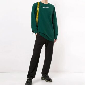 FW20 Graffiti Logo Printing Long Sleeve Men Green