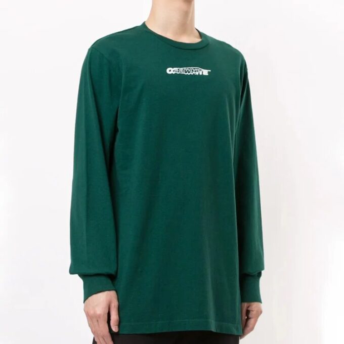 FW20 Graffiti Logo Printing Long Sleeve Men Green