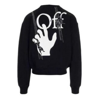 FW20 Hand Painted Graffiti Printing Pullover Men Black