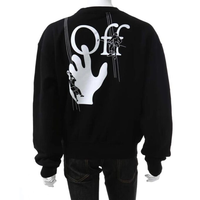 FW20 Hand Painted Graffiti Printing Pullover Men Black