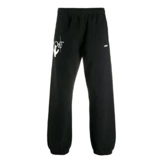 FW20 Hand Workers LogoPrinting Trousers Men Black